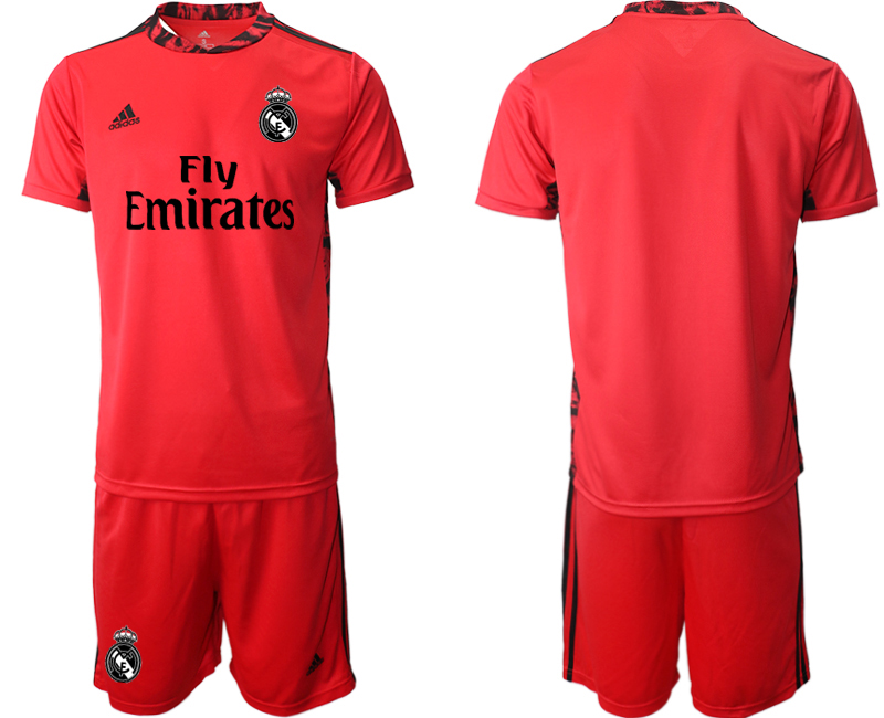 Men 2020-2021 club Real Madrid red goalkeeper blank Soccer Jerseys->real madrid jersey->Soccer Club Jersey